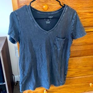 Dark gray V neck tee